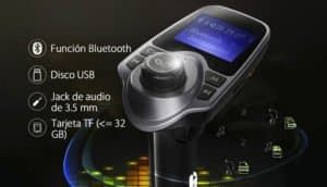 Comprar un manos libres coche sin instalación con Bluetooth, Jack de audio 3,5mm, Tarjeta TF, USB, conexión mechero