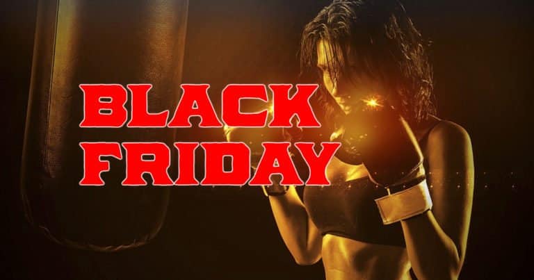 Recta final para el Black Friday. Deporte de boxeo femenino. Mujer activa y deportista.