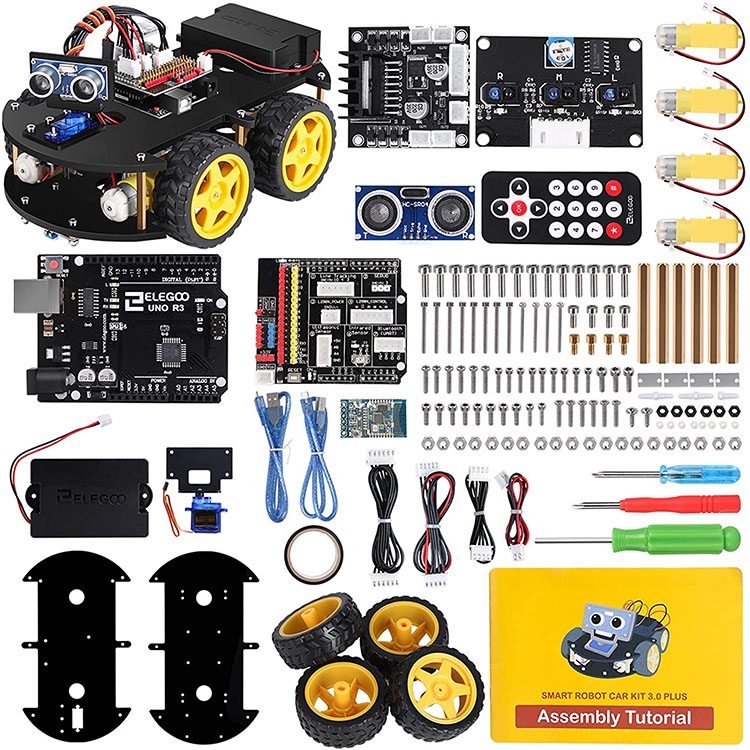 Comprar arduino ELEGOO UNO R3 Kit de Coche Robot Inteligente V3.0 Plus Compatible con Arduino IDE con Módulo de Seguimiento de Línea