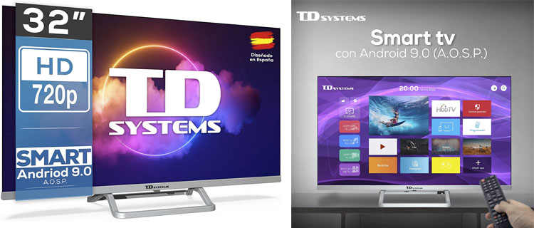 TD Systems K32DLX11HS - Televisor Smart TV 32 Pulgadas Android 9.0