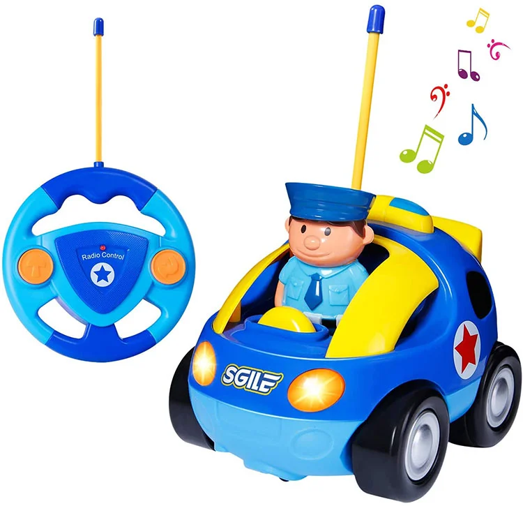 Juguete coche infantil de policía teledirigido para niños y niñas