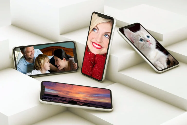 Expositor de móviles blanco. Los mejores móviles en relación calidad-precio