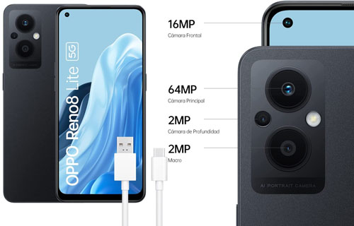 OPPO Reno 8 Lite 5G smartphone gama media