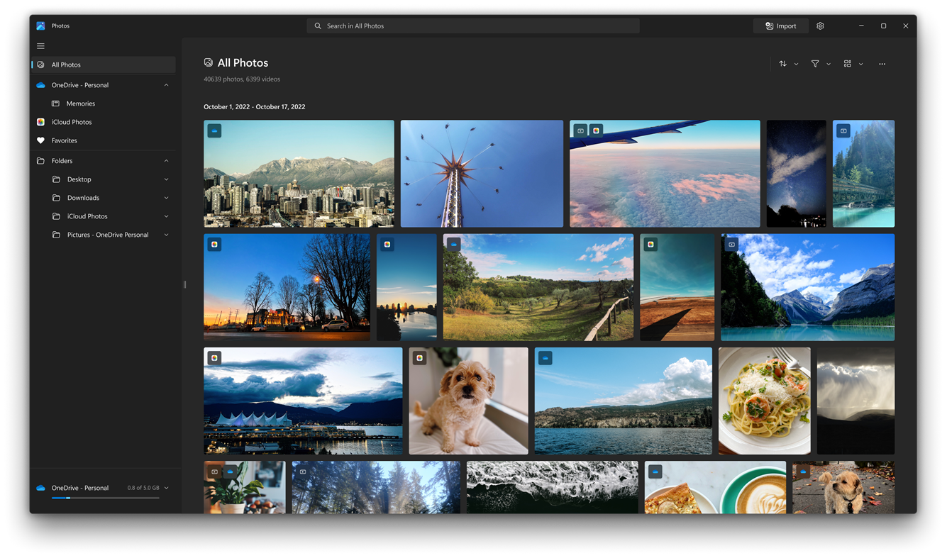 Windows Fotos retoque fotográfico para ordenador