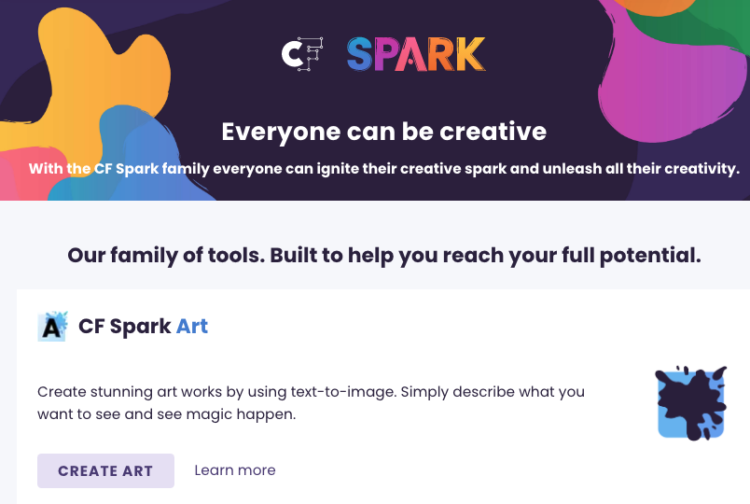 CF Spark Art de Creative Fabrica generador de imágenes mediante IA