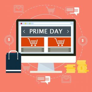 Prime Day Amazon. Compras, imagen en cuadrado.